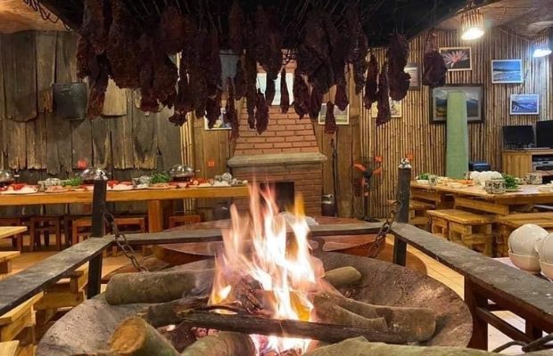 A Quynh Restaurant's buffalo meat upstair kitchen